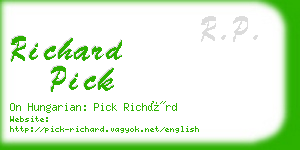 richard pick business card